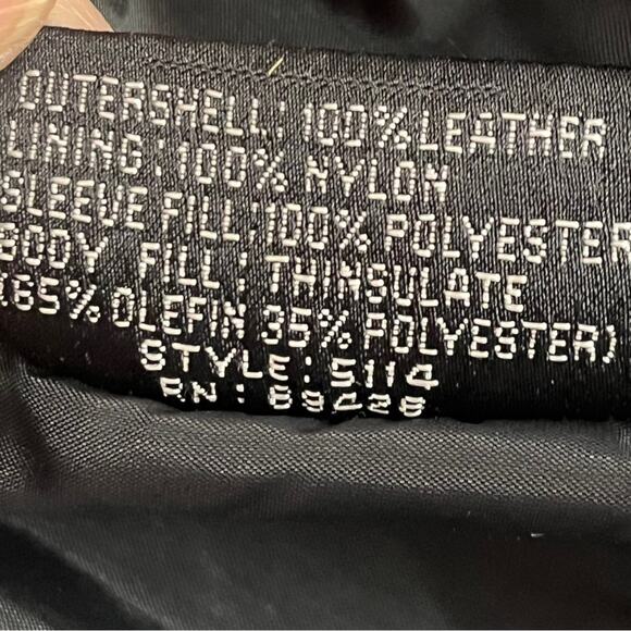 Vintage Wilsons Black Leather Jacket Size Large Thinsulate Lined Chore Overcoat - Picture 8 of 11